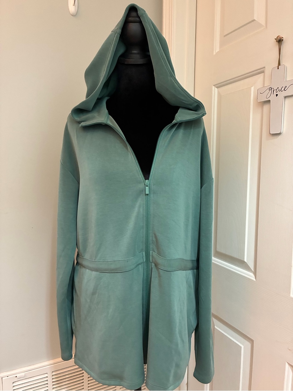 Lands' End Hooded Zip-Front Jacket/Hoodie in Sage